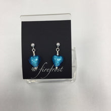 Load image into Gallery viewer, Silver, Murano Glass Heart Earrings
