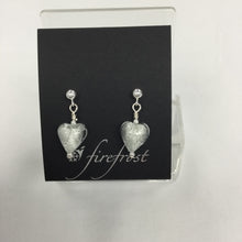 Load image into Gallery viewer, Silver, Murano Glass Heart Earrings
