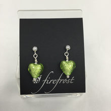 Load image into Gallery viewer, Silver, Murano Glass Heart Earrings
