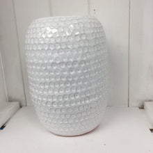 Load image into Gallery viewer, White ribbed vase
