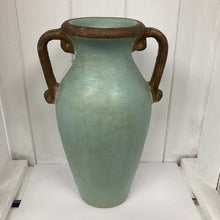 Load image into Gallery viewer, 2 Handled Vase (pastel teal)
