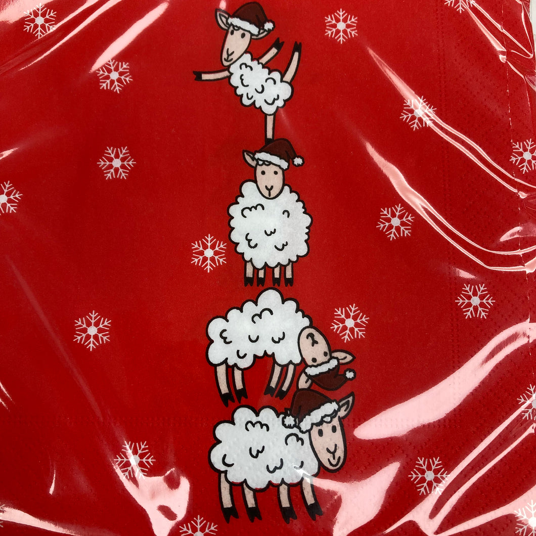 Christmas Sheep 33cm Napkins