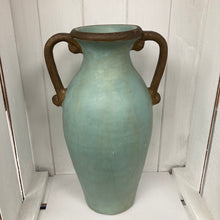 Load image into Gallery viewer, 2 Handled Vase (pastel teal)
