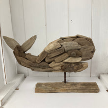 Load image into Gallery viewer, Driftwood Whale on plinth
