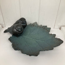 Load image into Gallery viewer, Two Birds on Leaf Bird Bath
