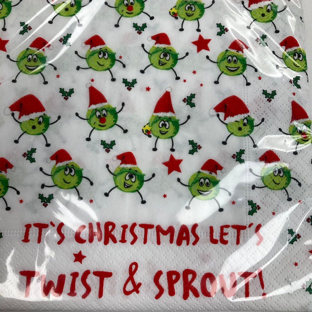 Twist and Sprout Christmas Napkins 33cm