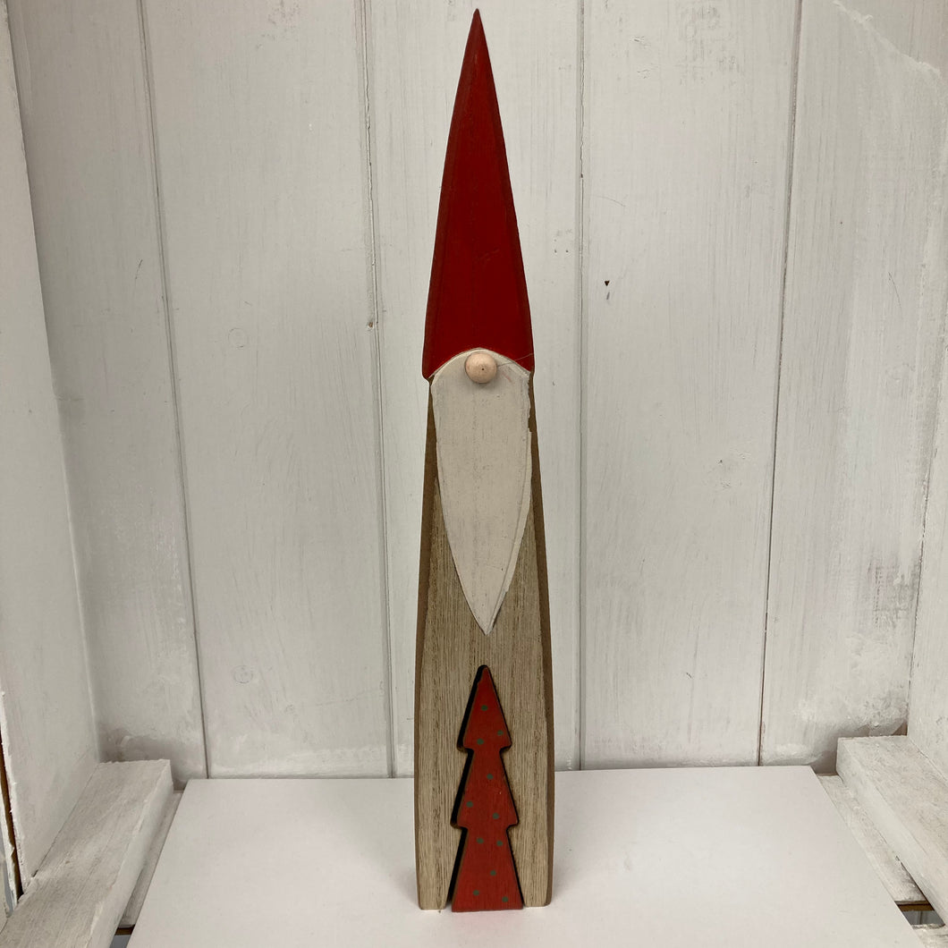 Wooden Santa/Red Tree