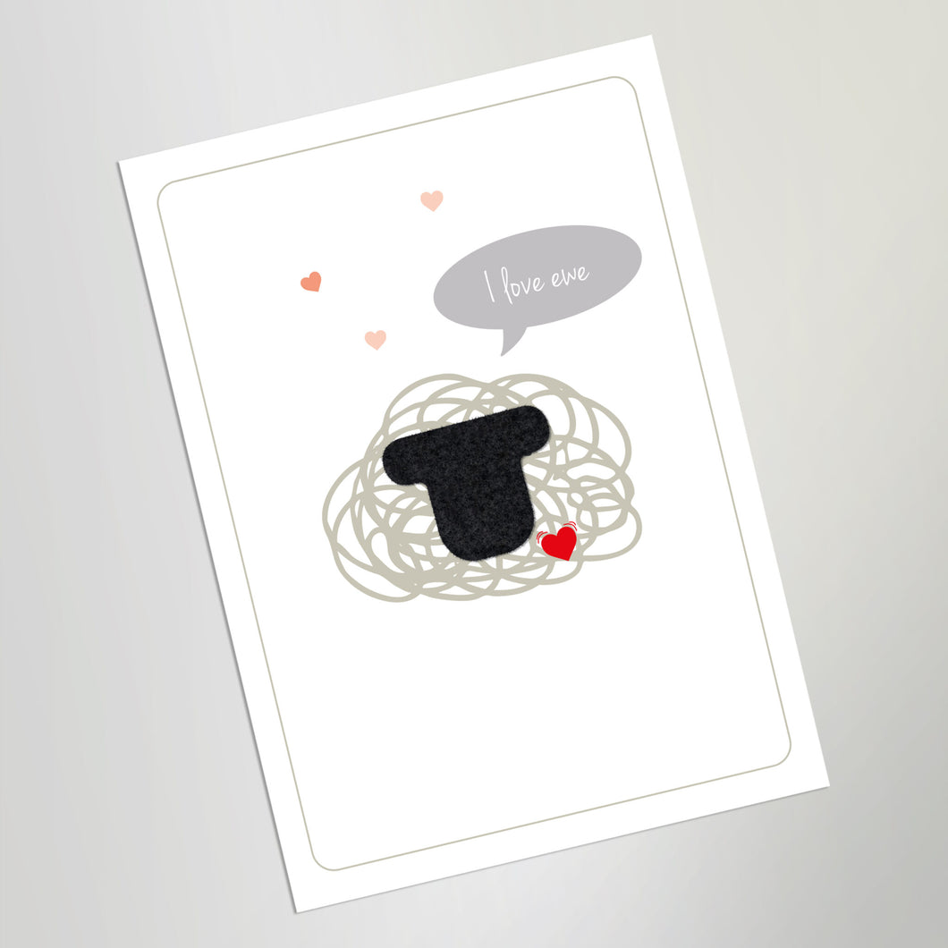 Little  Beau Sheep - I love Ewe Card