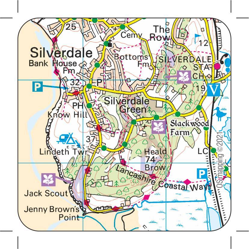 Arnside & Silverdale Map Fridge Magnets - The Coast Office