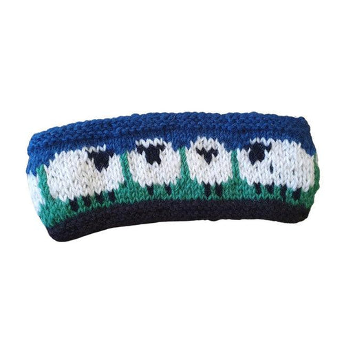 Sheep Headband (100% Handknitted Wool) Blue - The Coast Office